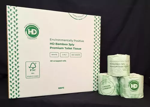Toilet Rolls Premium 3ply 260sh - Bamboo Paper - Hygiene Direct
