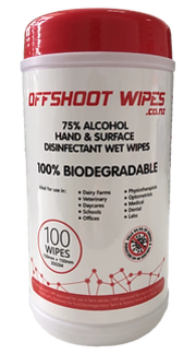 Wipes Biodegradable Alcohol Hand and Surface Tub 100 - Offshoot