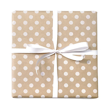 60cm Spot On Kraft Wrap White - Bee Dee