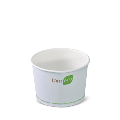 8oz Paper Eco Bowl I Am Eco™ White 240ml - Detpak