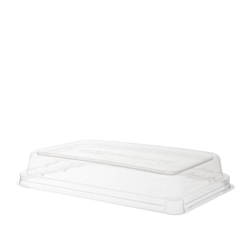 Lid Dome RPET Fits 24 TO 32oz SC RECT EP Clear 222 x 146 x 38 - Detpak