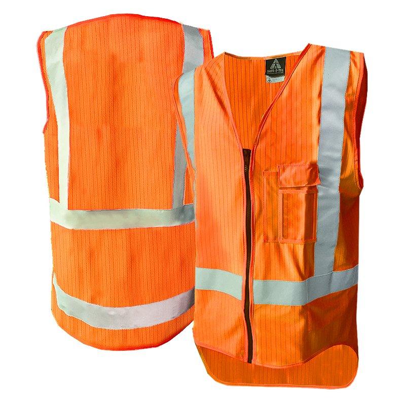 Hi-Vis Ttmc Vest, Zip, D/N Flame Ret, Orange-Size 8Xl