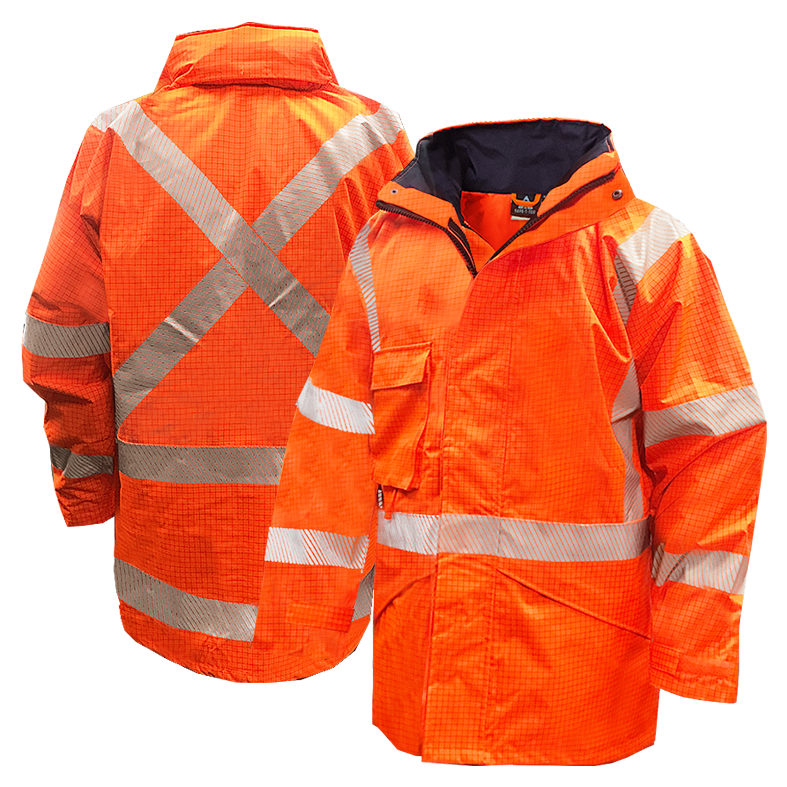 Hi Vis-Rain Jacket ,Flame Retardant, Orange Ttmc-Size 6Xl