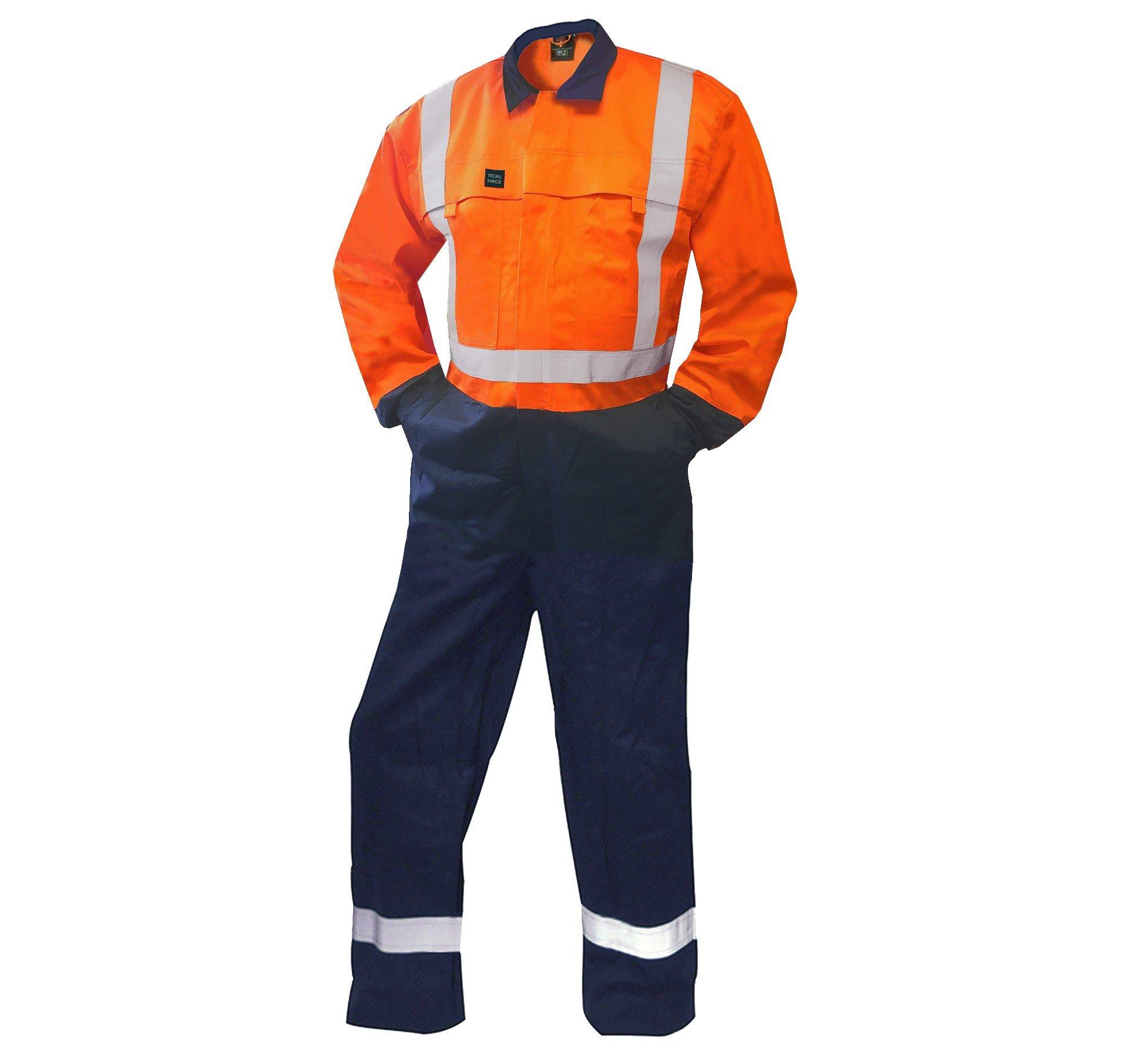 Fr Overall, 240 Gsm.88/12 11 Cal, Orange/Navy D/N-Size 10