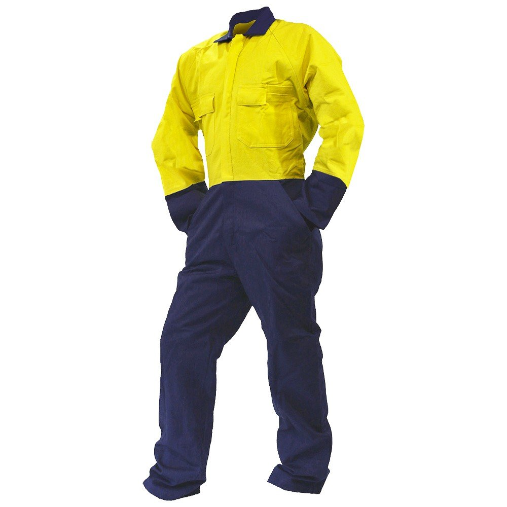 Overall Ls, 300Gsm Cotton, Yellow/Navy Do-Size 16
