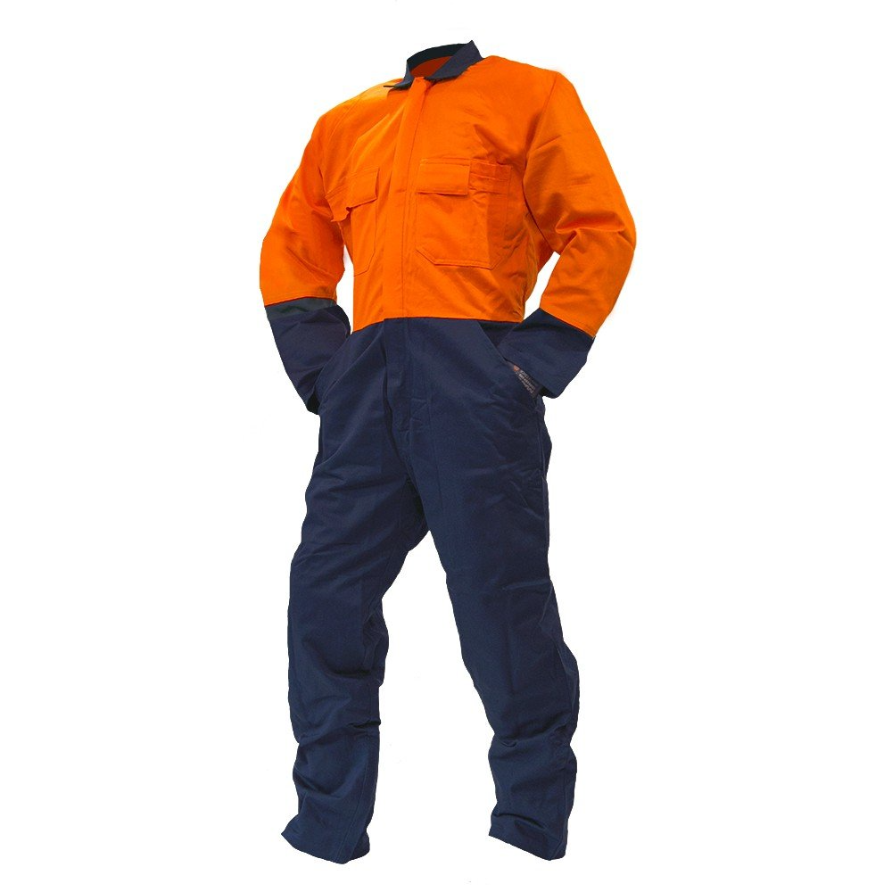 Overall Ls, 200Gsm Cotton Ripstop, Orange/Navy Do-Size 4