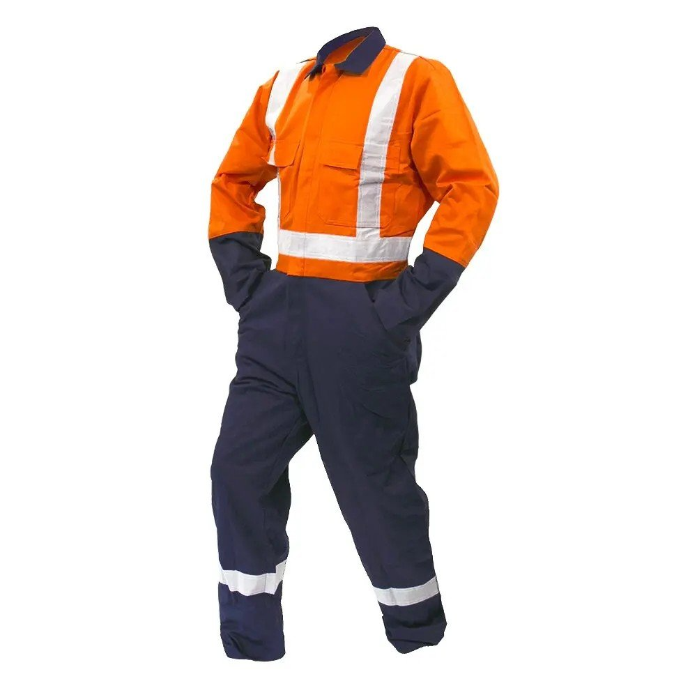 Overall Ls, 200Gsm Cotton Ripstop, Orange/Navy Dn-Size 5