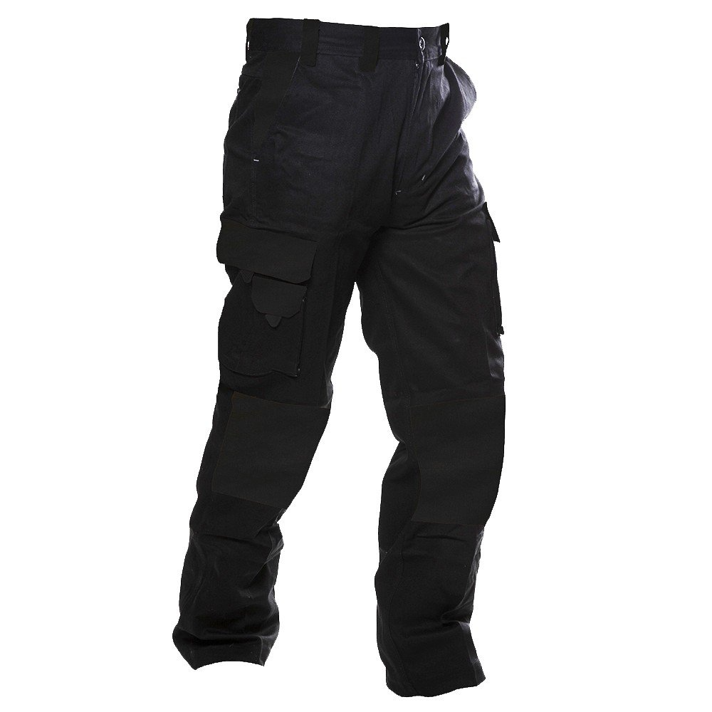 220Gsm Light Cargo Trousers, Ripstop, Black-Size 77