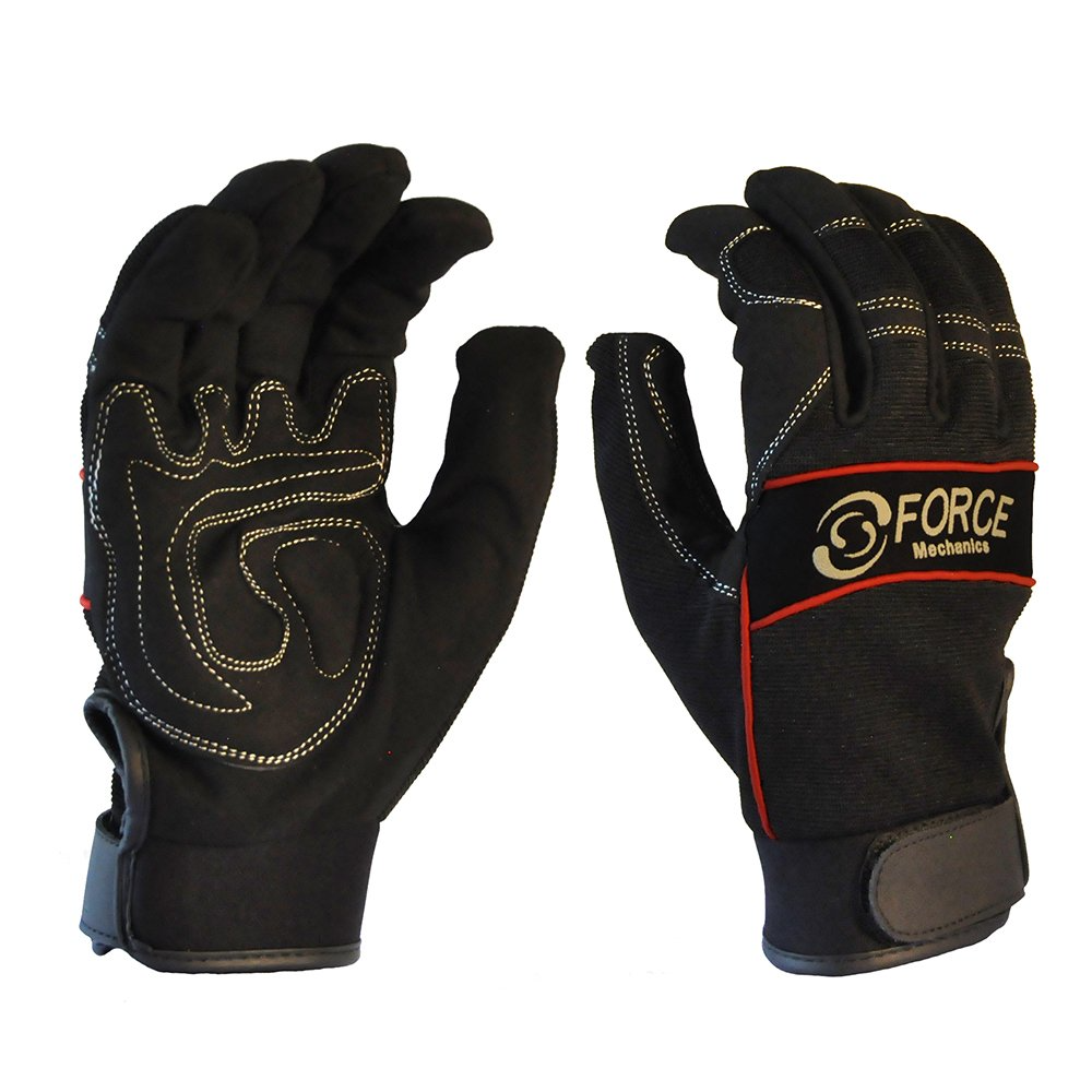 Full Finger Mechanics Glove, Black-Size M