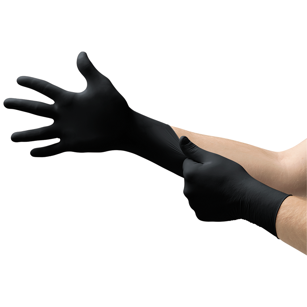Ansell MicroFlex MidKnight 93-732 Nitrile Disposable Gloves – Thin and Strong Design - XS