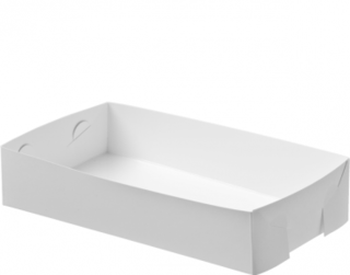 Folding Paper Food Trays Large, White - Castaway