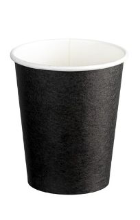Single Wall Universal PE Paper Hot Cups - Black, 8oz, 280ml  - Matthews