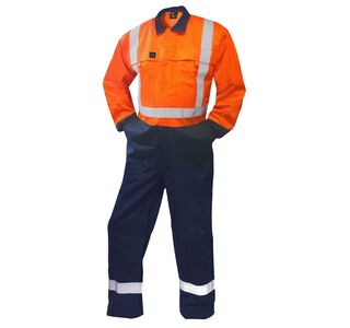 Fr Overall, 240 Gsm.88/12 11 Cal, Orange/Navy D/N-Size 8