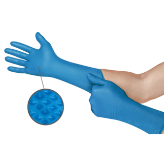 Ansell MicroFlex 93-283 Mega Textured Nitrile Disposable Gloves for Wet, Fatty Foods, or Oily Handling - M